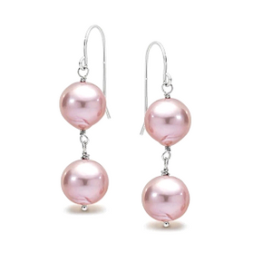 Pink Pearl Drop Earrings - Karlen Designs 
