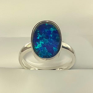 Boulder Opal Ring in Sterling Silver - Karlen Designs 
