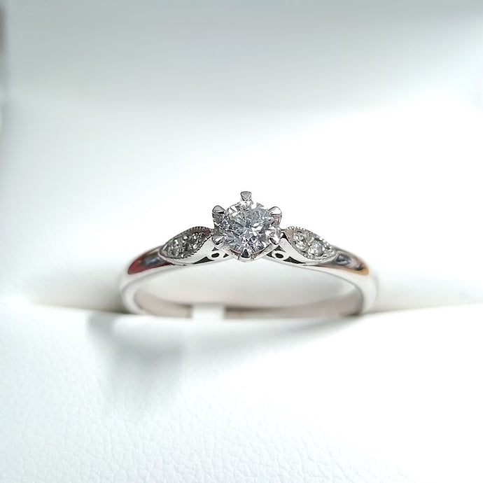 9ct white gold Diamond Solitaire Ring - Karlen Designs 