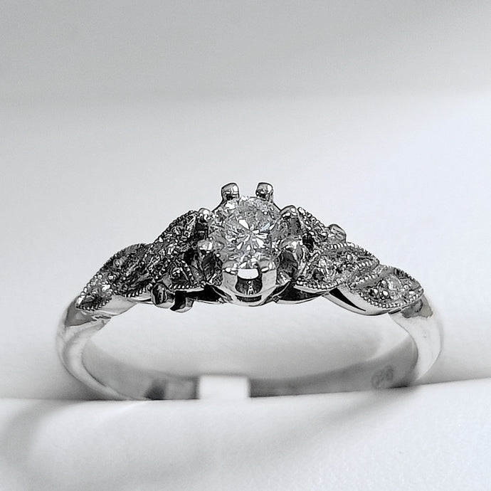 9ct white gold Diamond Ring Centre Diamond - Karlen Designs 