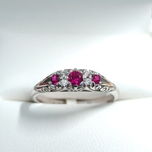 9ct white gold Ruby & Diamond Ring - Karlen Designs 