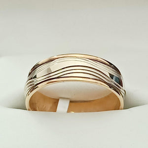 9ct Gents Wave Wedding Ring - Karlen Designs 