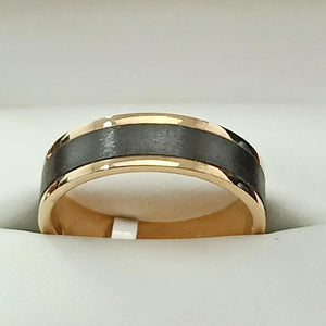 9ct and Zirconium Gents Wedding Ring - Karlen Designs 