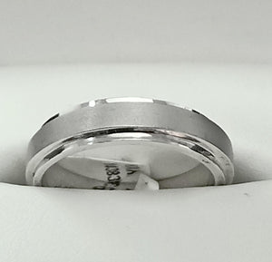 9ct White Gents Wedding Ring - Karlen Designs 