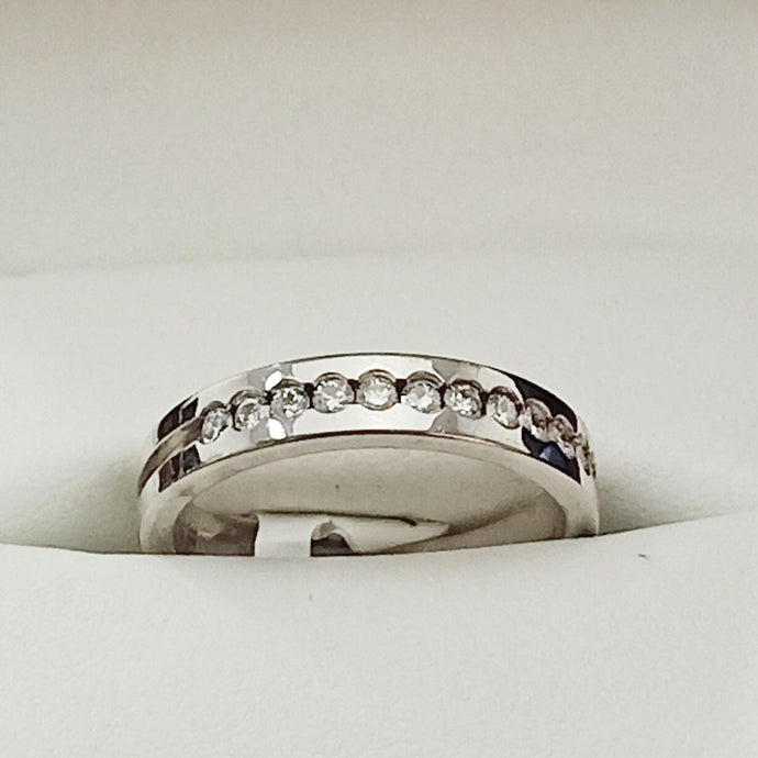 9ct White Gold Ladies Diamond Wedding Ring - Karlen Designs 