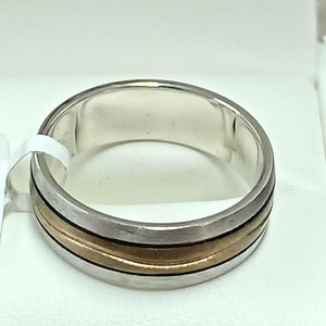 9ct Gents Tri Colour Wedding Ring - Karlen Designs 