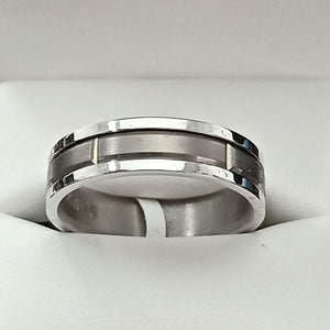 9ct and Titanium Gents Wedding Ring - Karlen Designs 