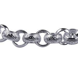 Silver Night & Day Solid Belcher Bracelet - Karlen Designs 