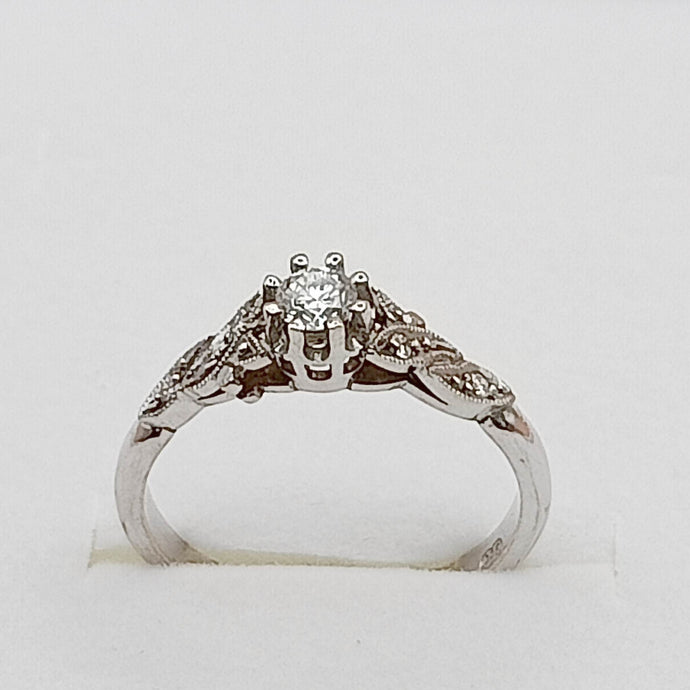9 ct white gold engagement ring - Karlen Designs 