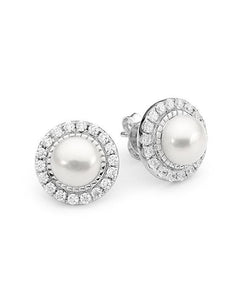The Halo Studs with Customisable Pearl - Karlen Designs 