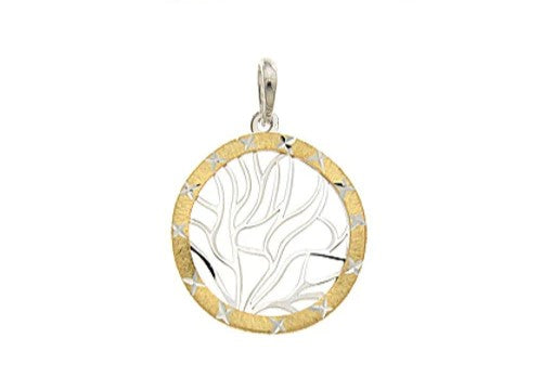 Sterling Silver two tone Laser Cut Bird on Tree Pendant and chain - Karlen Designs 