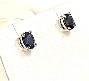 9ct white gold Sapphire Earrings - Karlen Designs 