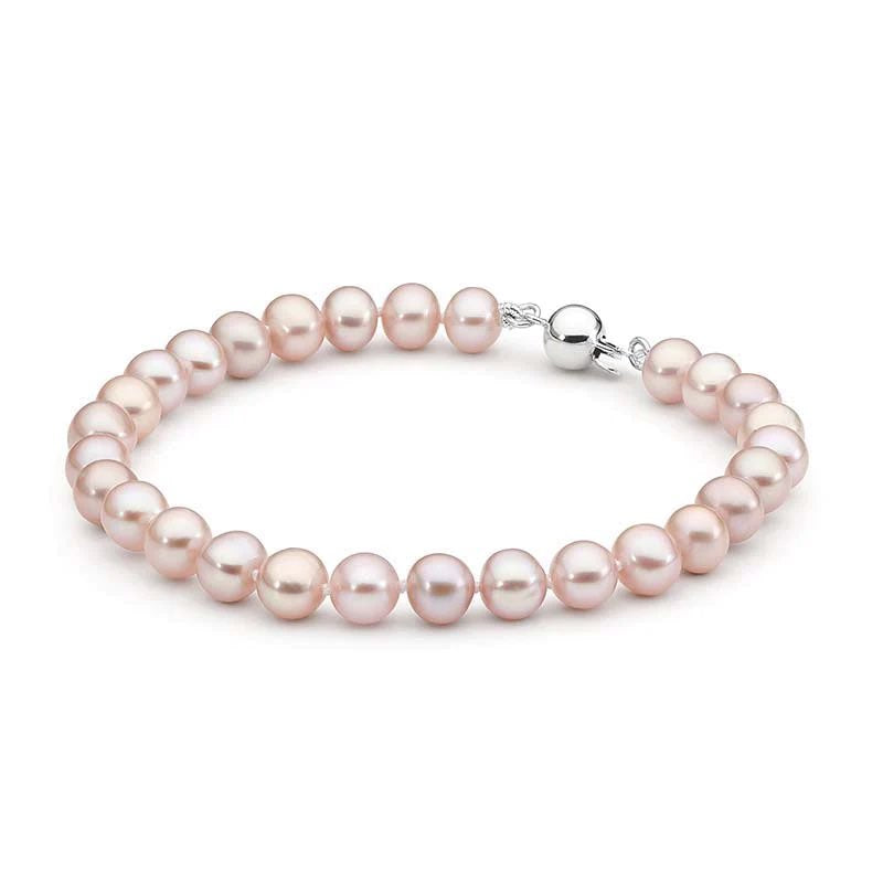 Real pink hot sale pearl bracelet