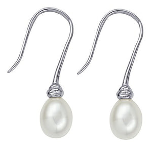 Silver Elegant Freshwater Cultured Pearl Earrings - Karlen Designs 