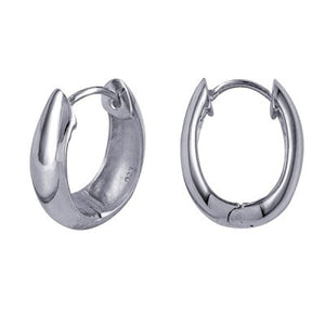 Sterling Silver Plain Oval Huggies - Karlen Designs 