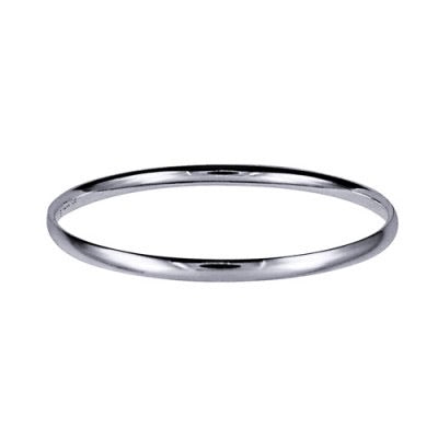 Silver 4mm Plain Solid Comfort Fit Golf Bangle - Karlen Designs 