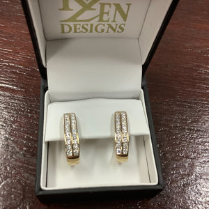 9ct gold 1 carat Diamond Huggie Earrings - Karlen Designs 
