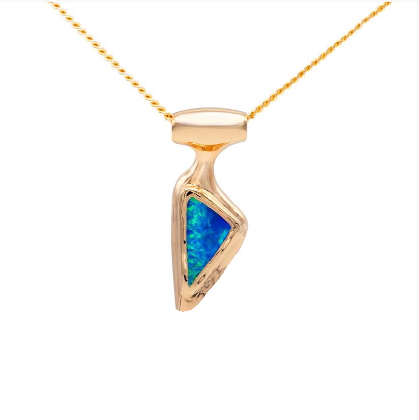 9ct Pendant with Free form Coober Pedy Opal - Karlen Designs 