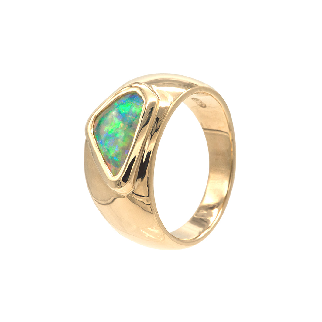 9ct Ring with Free form Coober Pedy Opal - Karlen Designs 
