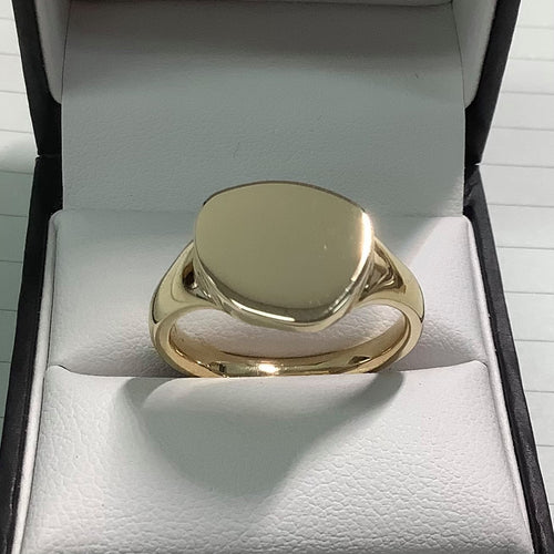 9CT YELLOW GOLD HANDMADE SIGNET RING - Karlen Designs 