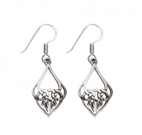 Silver fancy celtic style drop earrings - Karlen Designs 