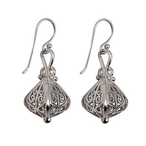 Silver Filigree Lantern Earrings - Karlen Designs 