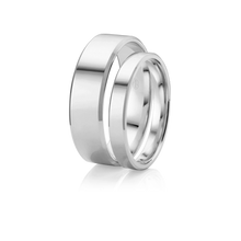 Sterling Silver 3.5mm flat Bevelled Edge Ladies Wedding Ring - Karlen Designs 