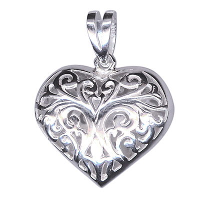 Silver Filigree Heart and Chain - Karlen Designs 