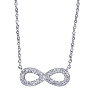 Sterling Silver CZ Infinity Pendant and chain - Karlen Designs 