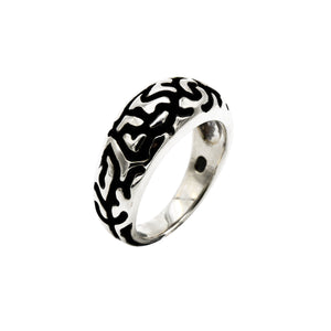 Sterling Silver Black Inlay Ring - Karlen Designs 